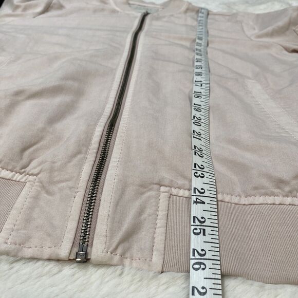 Hinge Women's Blush Zip Front 3 Pockets Lightweight Bomber Jacket Sz 1 - Picture 6 of 7